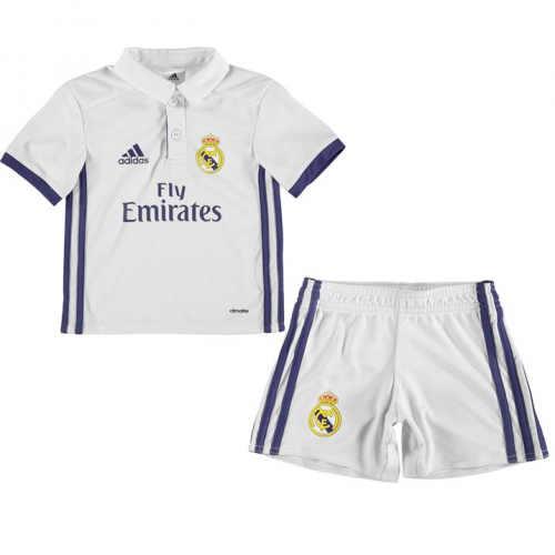 Kids Real Madrid 2016-17 Home Soccer Shirt With Shorts